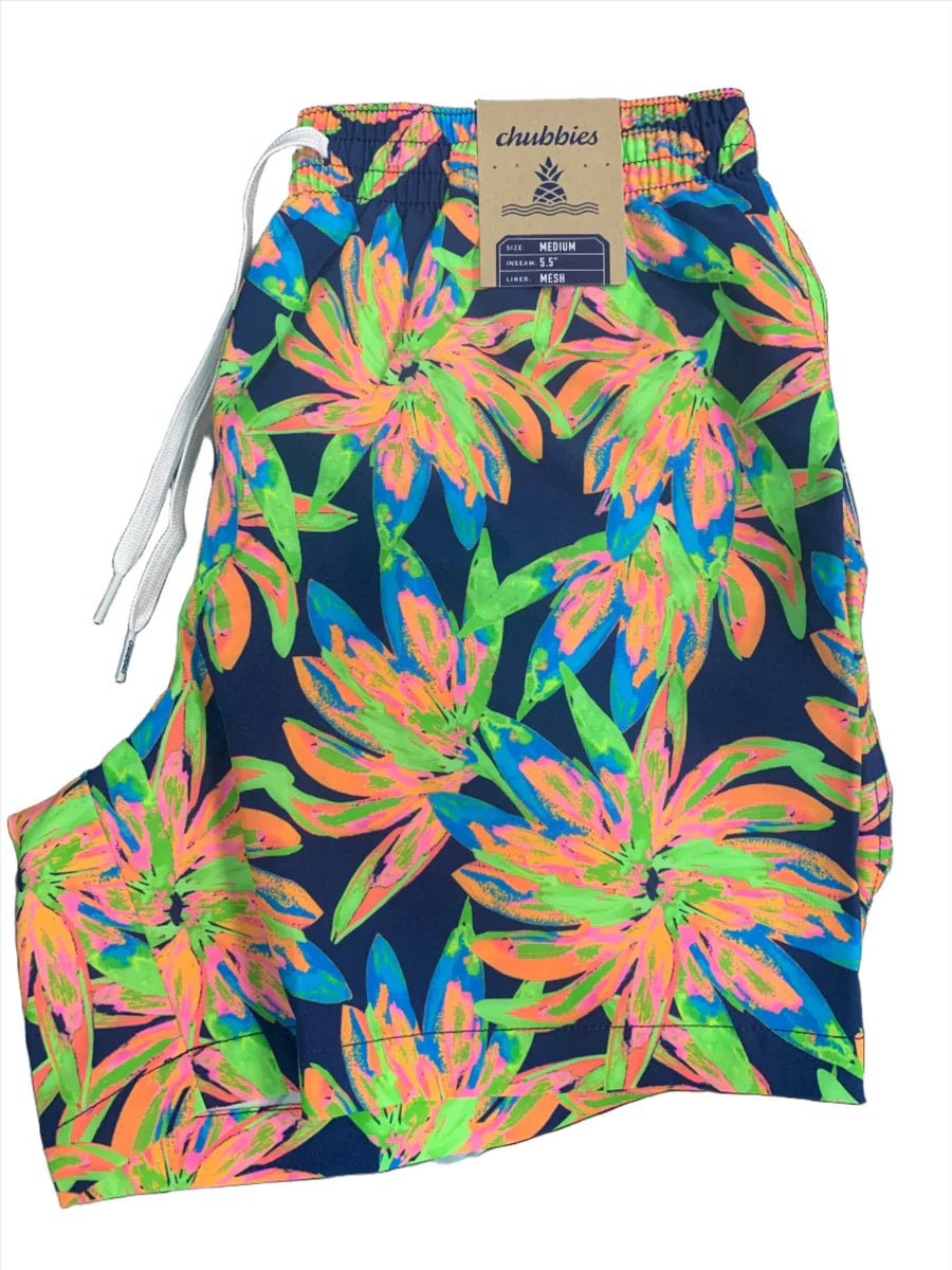 The Ocean Flowers 5.5" Swim Trunk