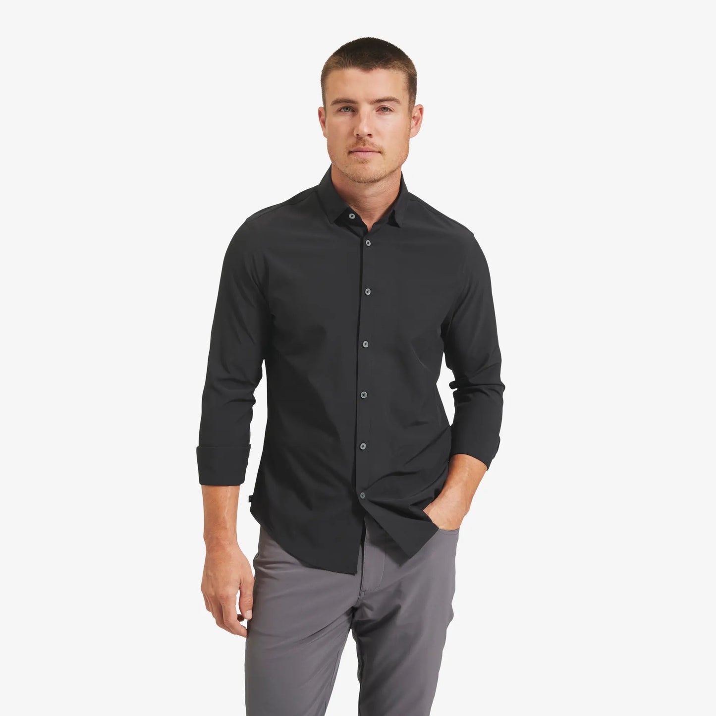 Leeward Dress Shirt - Black Solid