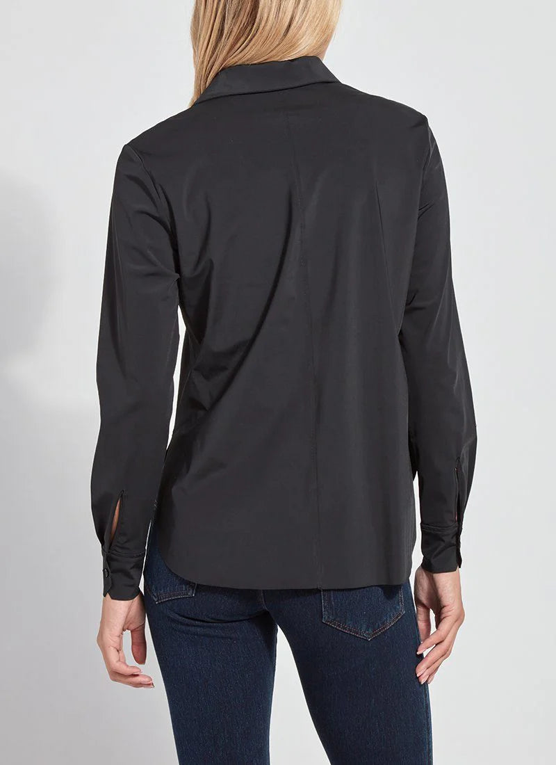 Connie Slim Button Down - Black