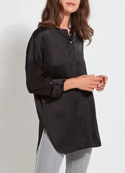 The Eco Satin Shirt - Black