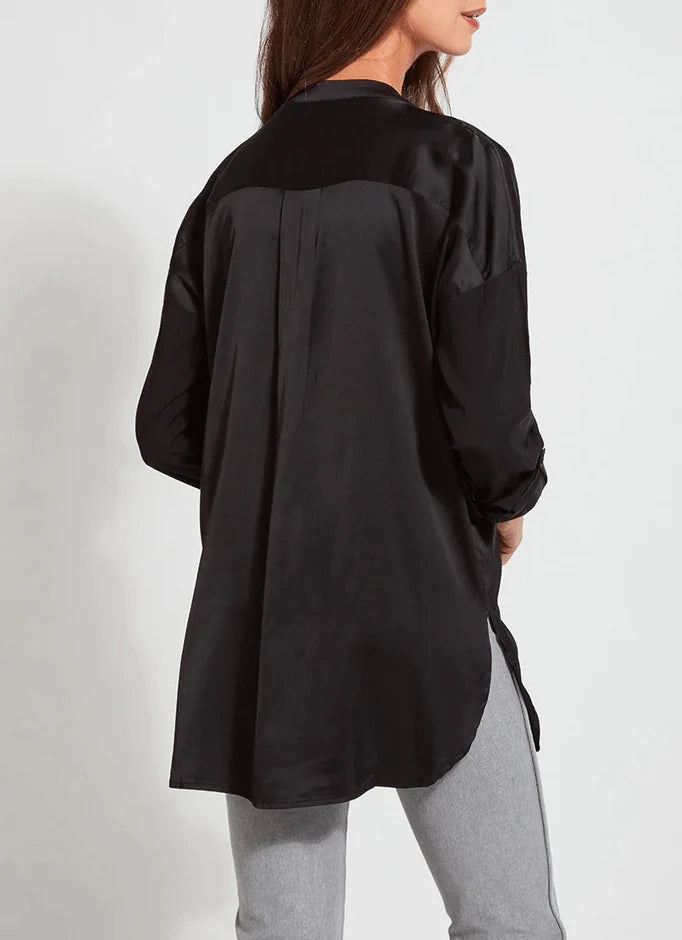 The Eco Satin Shirt - Black