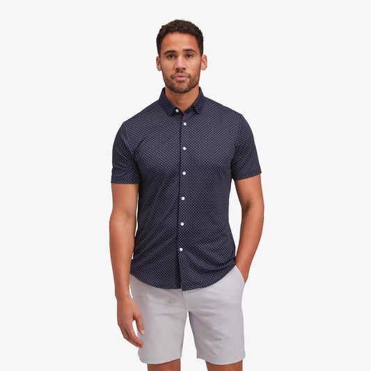 Halyard Short Sleeve - Navy Dot Print