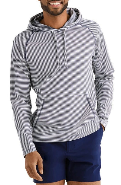 Seersucker Hoodie - Navy Stripe