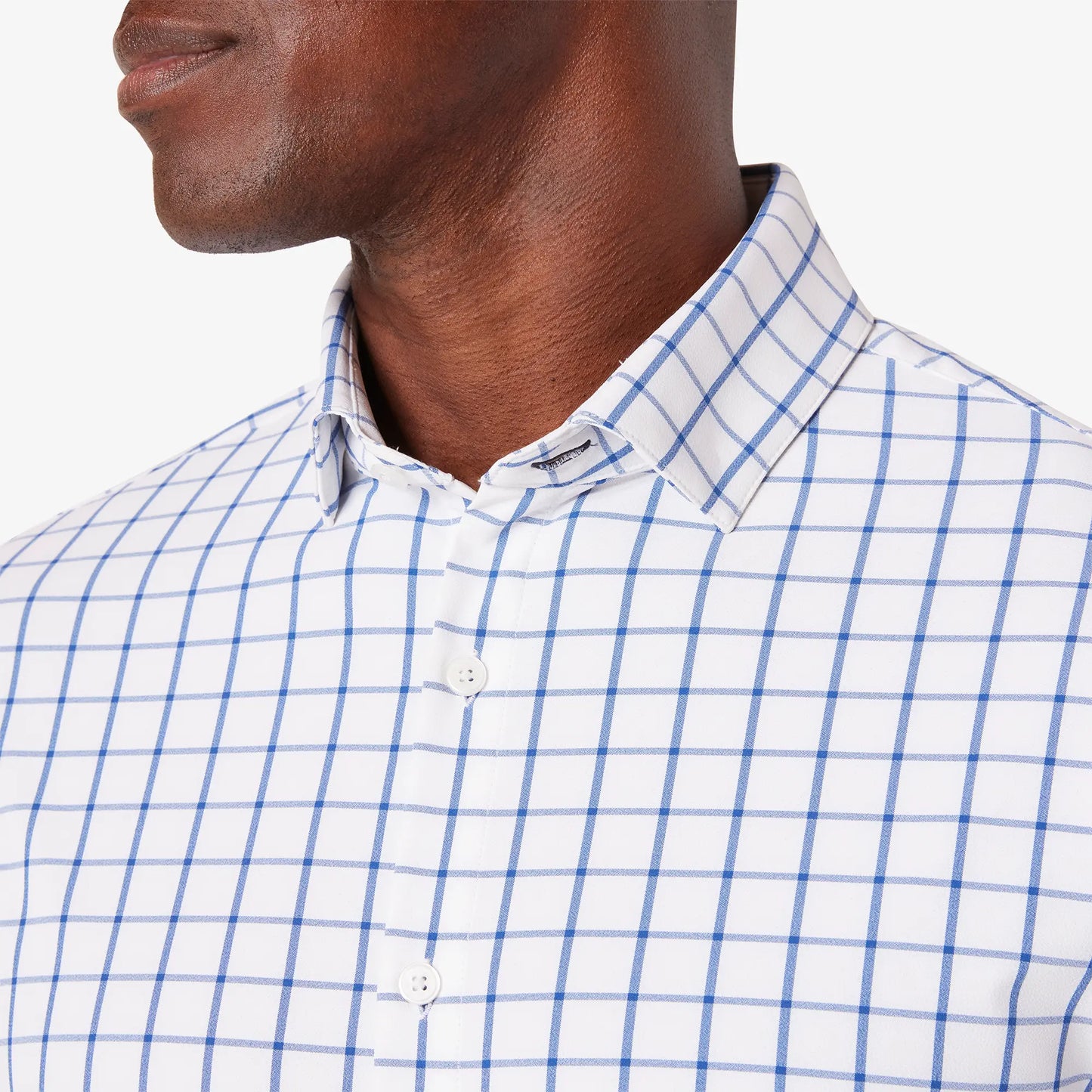 Leeward Dress Shirt - White Navy Windowpane