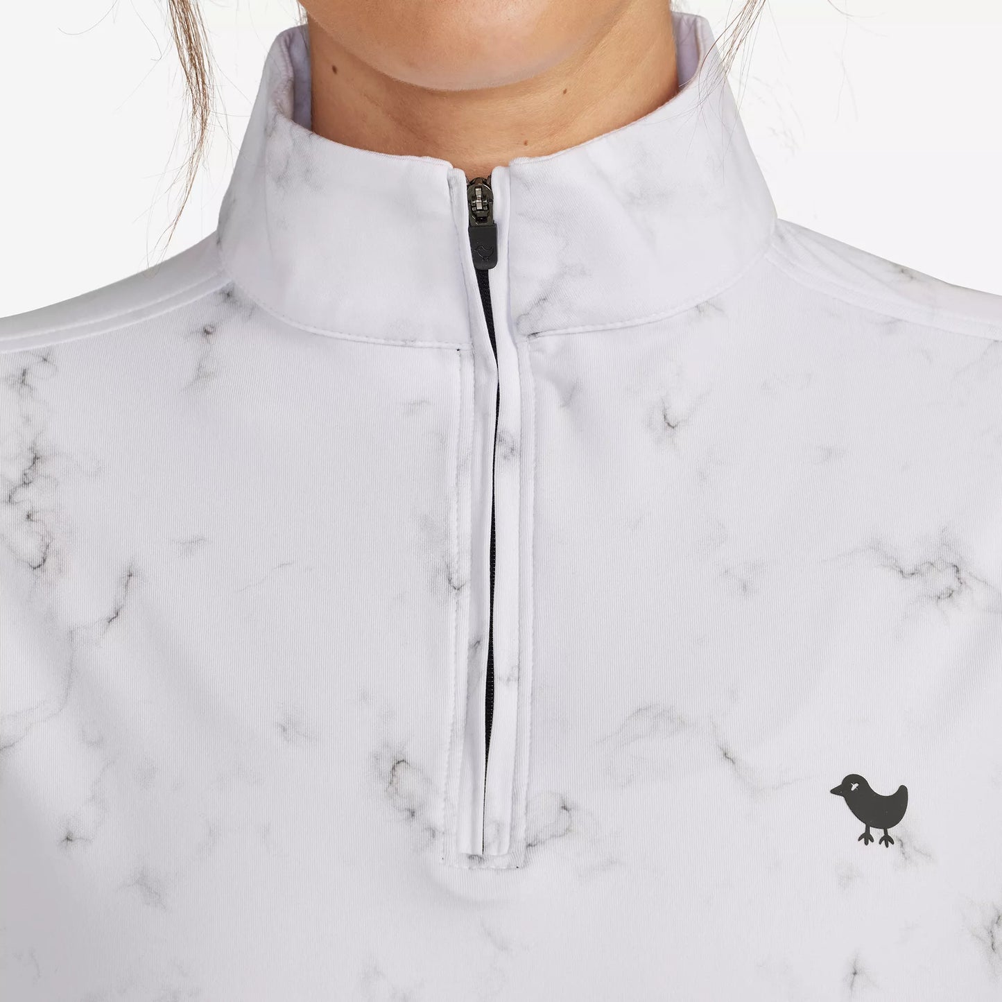 Quarter Zip Pullover - White Marble