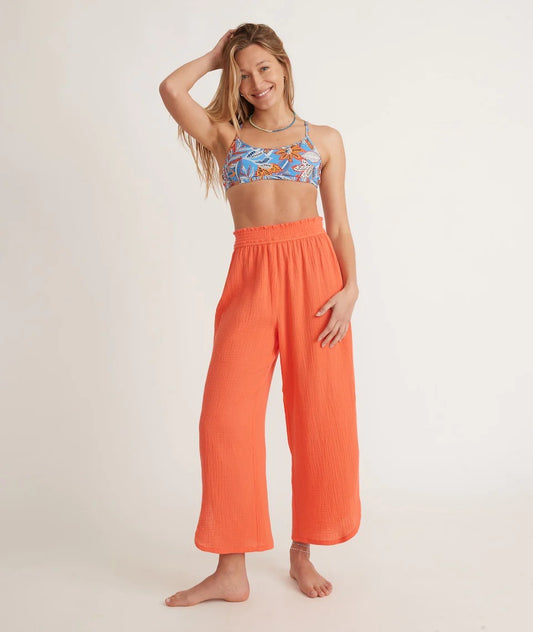 CORINNE WIDE LEG PANT HOT CORAL