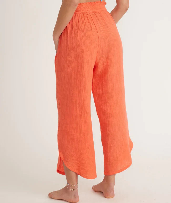 Corinne Wide Leg Pant - Hot Coral