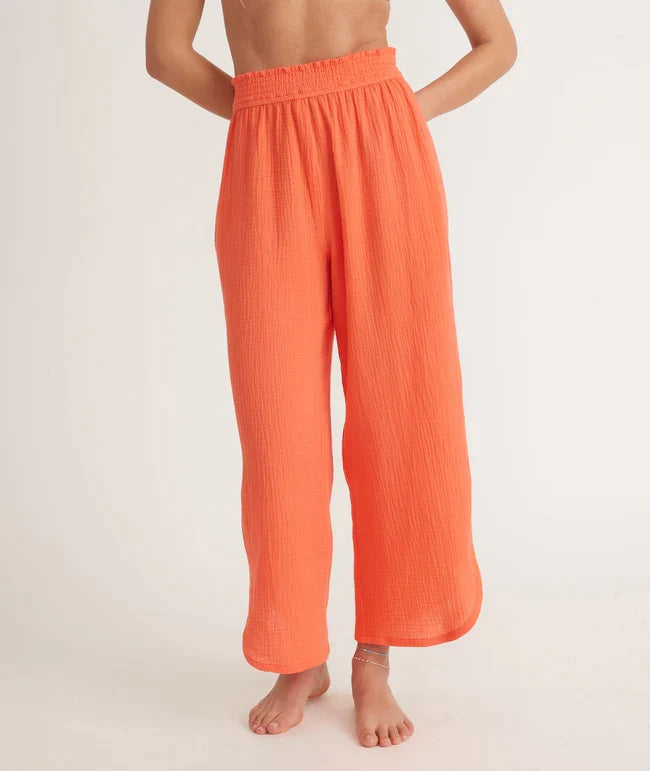 CORINNE WIDE LEG PANT HOT CORAL