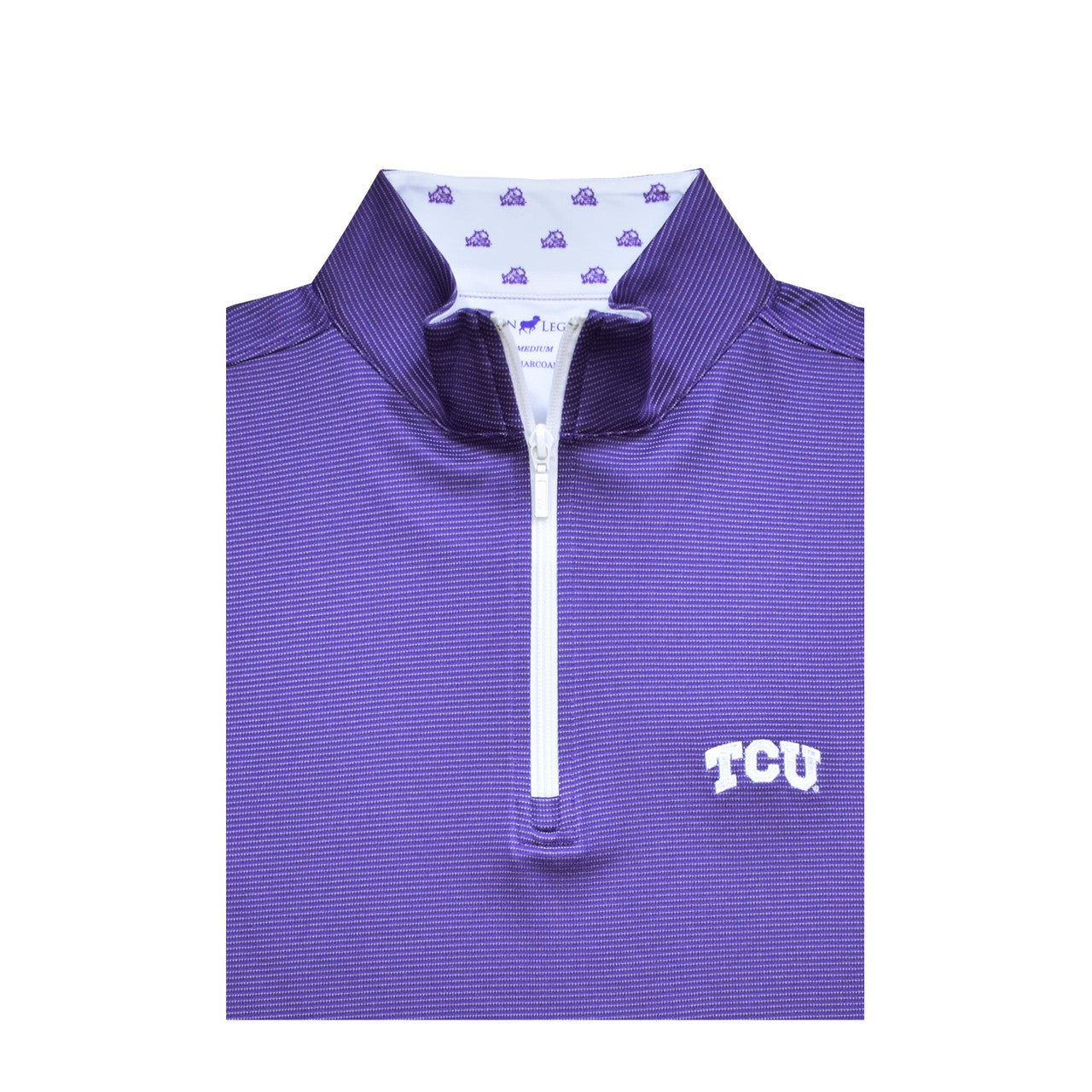 TCU Purple Pin Dot Stripe Pullover