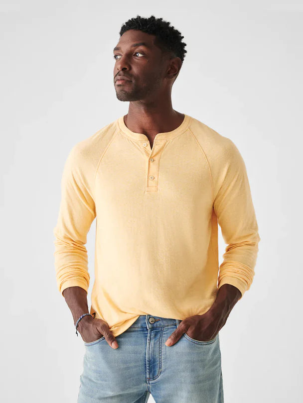 Cloud Cotton Long Sleeve Henley - Citrus Heather