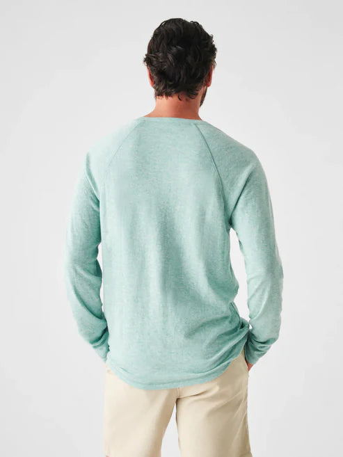 Cloud Cotton Long Sleeve Henley - Smooth Jade Heather