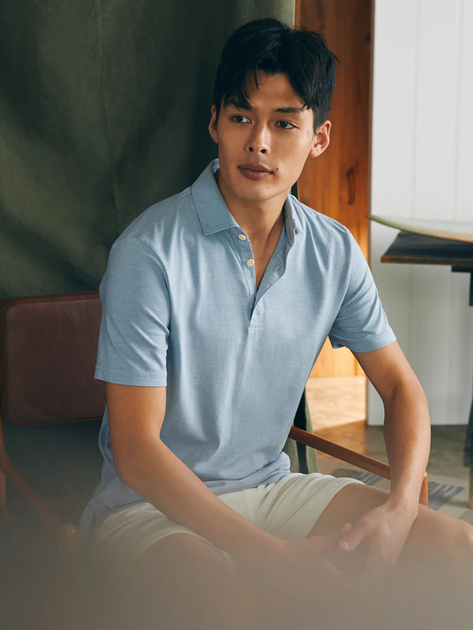 Sunwashed T-shirt Polo - Blue Breeze