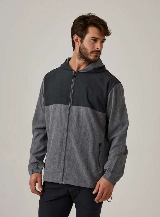 Oxygenate Two-Toned Full Zip Hoodie - Grey