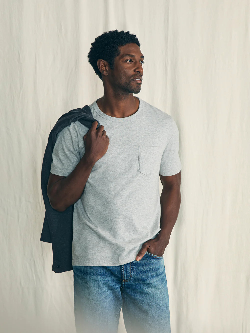 Sunwashed Pocket Tee - Heather Grey