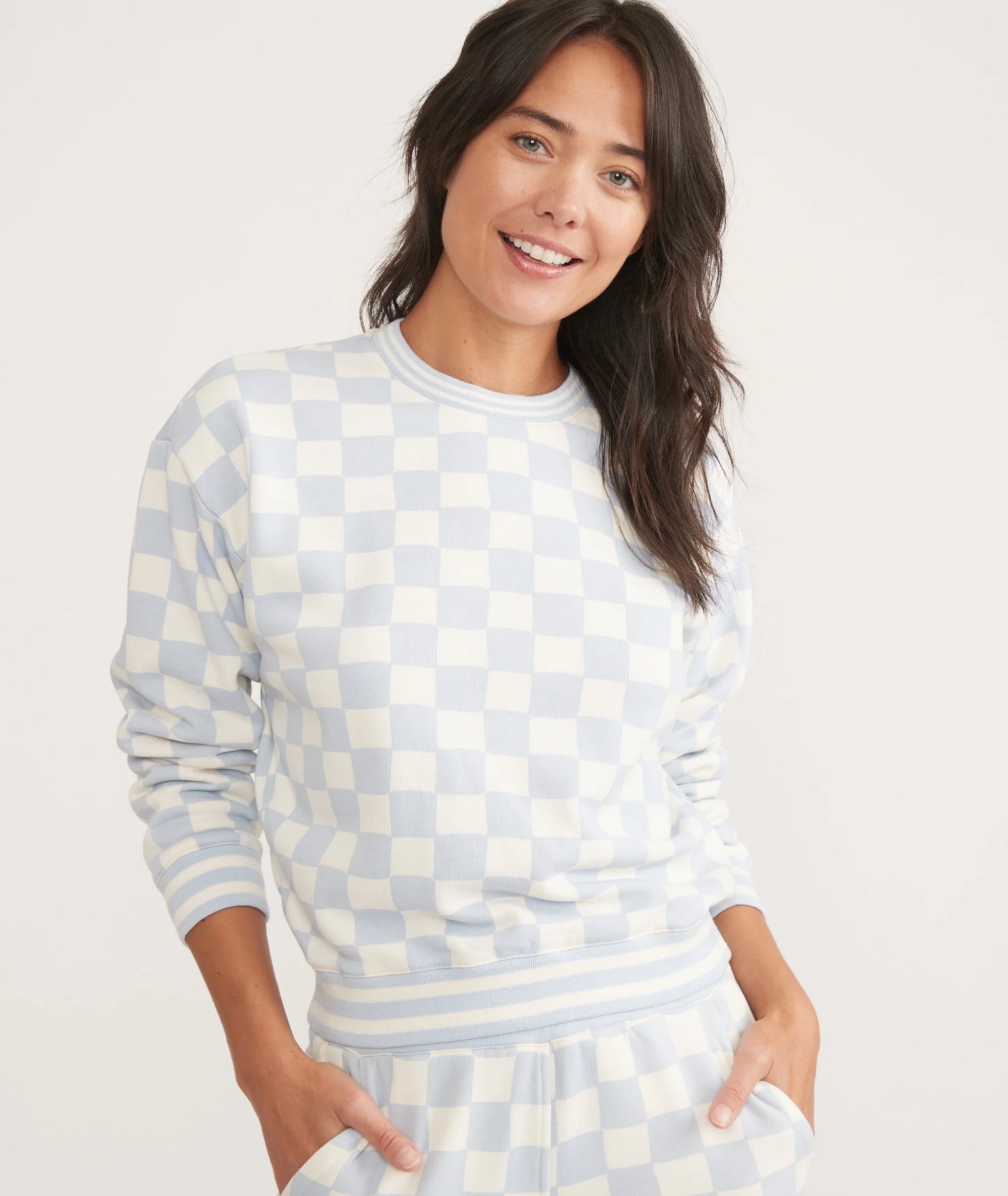 Anytime Sweatshirt - Artic Ice Checkerboard