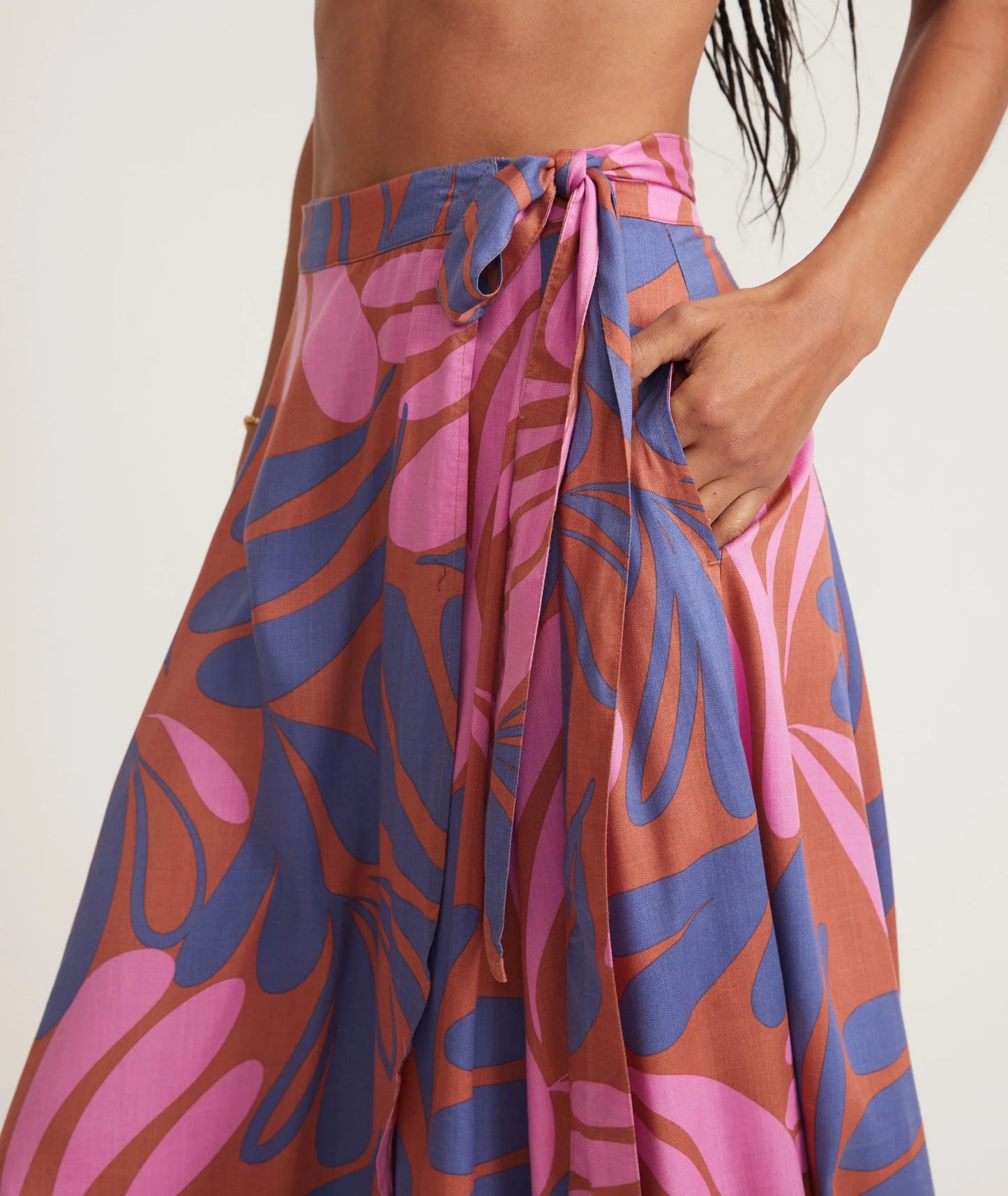 Valencia Midi Skirt - Auburn Abstract Floral