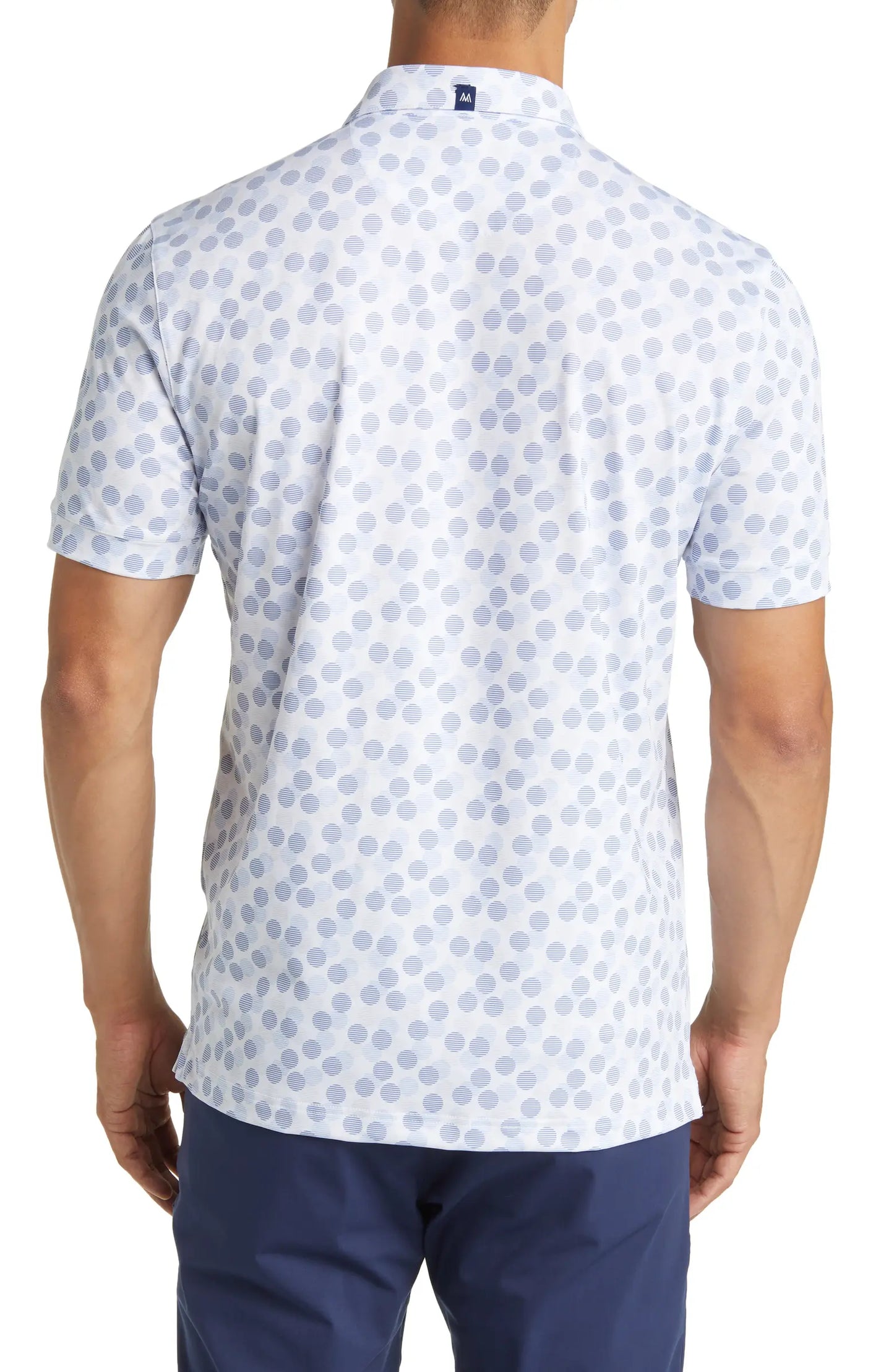 Versa Polo - White With Blue Circles