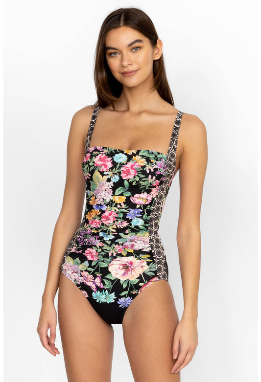 Black Butterfly Ruched One Piece