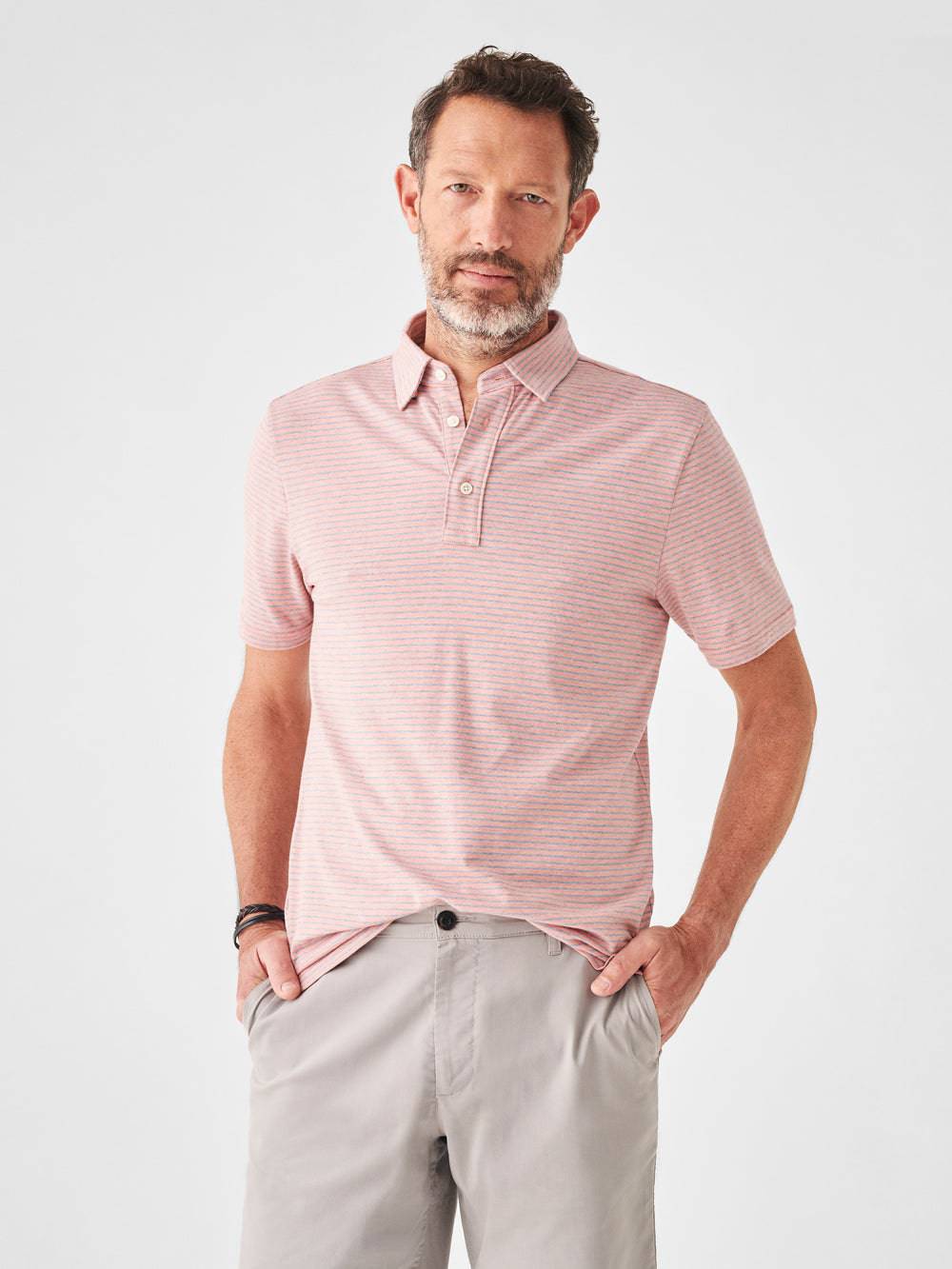 Rose Sky Stripe Movement Polo