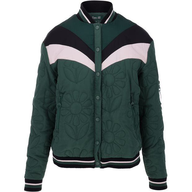 Ladies Fore All Blooming Bomber Outerwear in Green