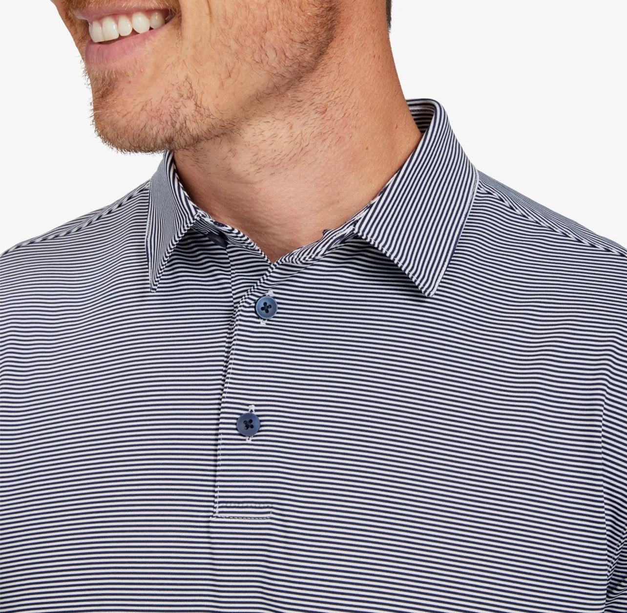 Versa Polo - Navy Light Blue Stripe