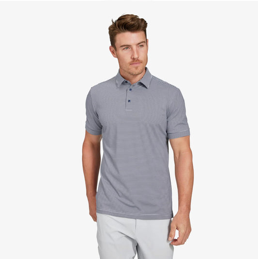 Versa Polo - Navy Light Blue Stripe