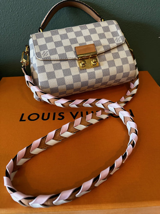 Louis Vuitton Damier Azur Braided Croisette Rose Bag