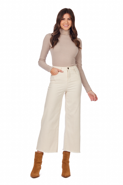 Crawford Wide Leg Jeans - Tan