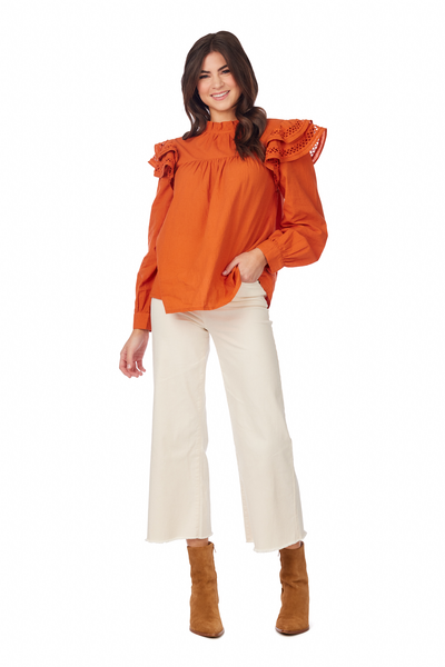 Keller Ruffle Top - Orange