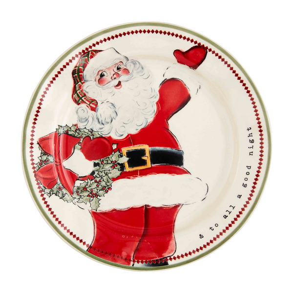 Wreath Santa Salad Plate