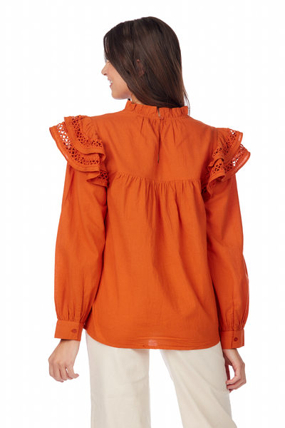 Keller Ruffle Top - Orange