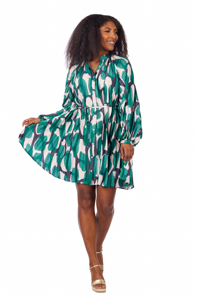 Celia Pleated Dress - Green