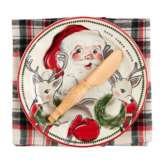 Vintage Santa Appetizer Set