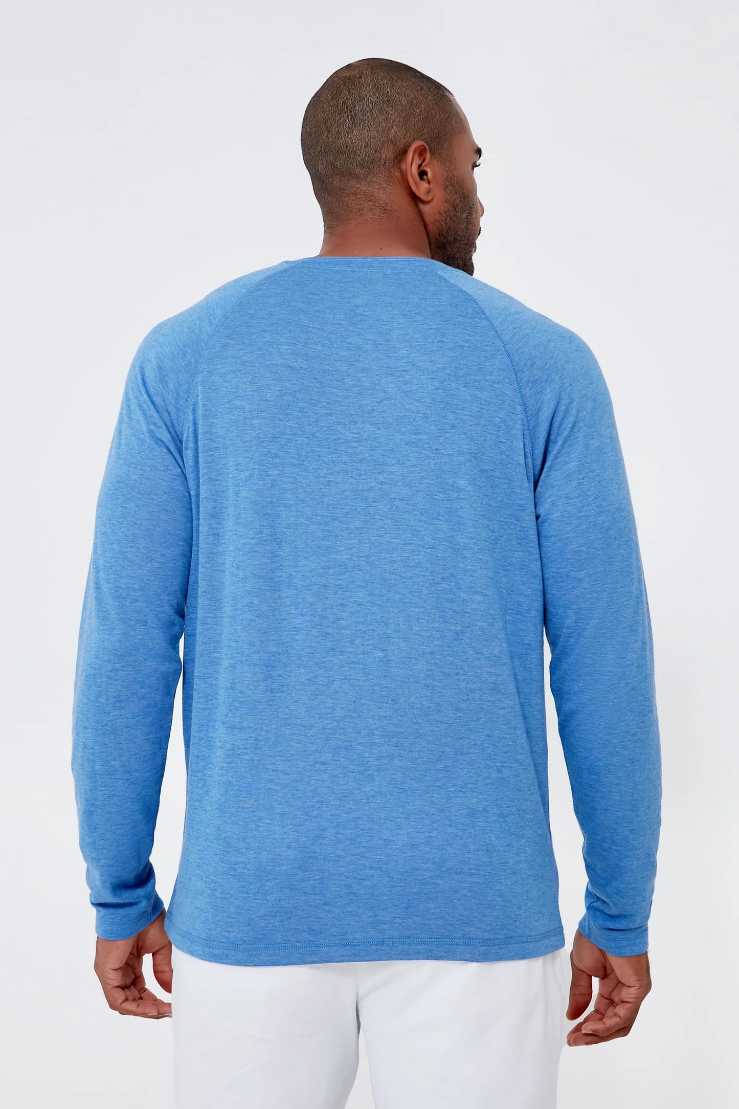 Cloud Cotton Long Sleeve Henley - Ultra Marine Heather