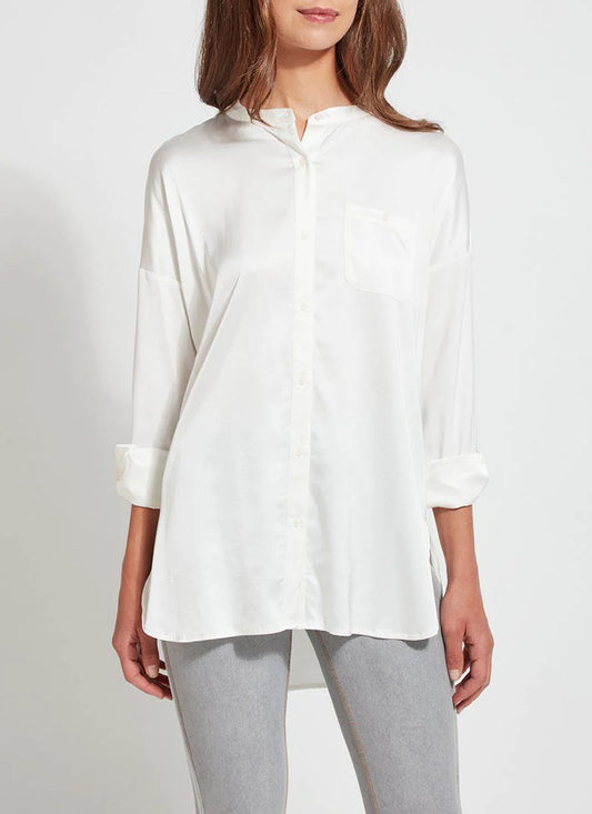The Eco Satin Shirt - Off White