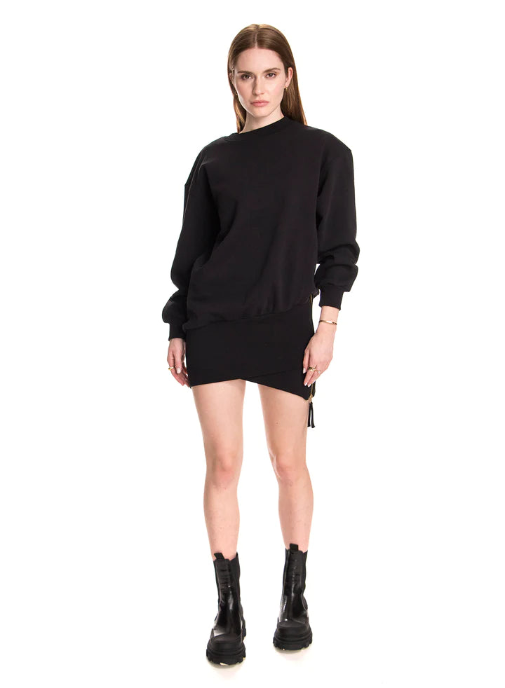 Brooklyn Sweatshirt Dress - Black