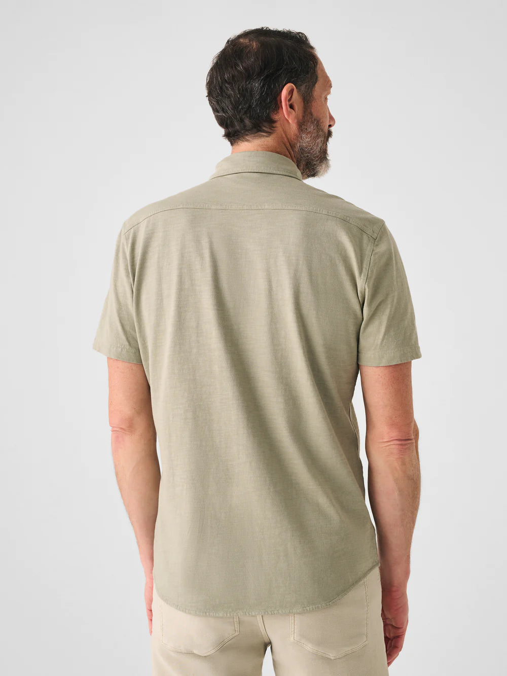 Short- Sleeve Knit Seasons Shirt - Coastal Sage