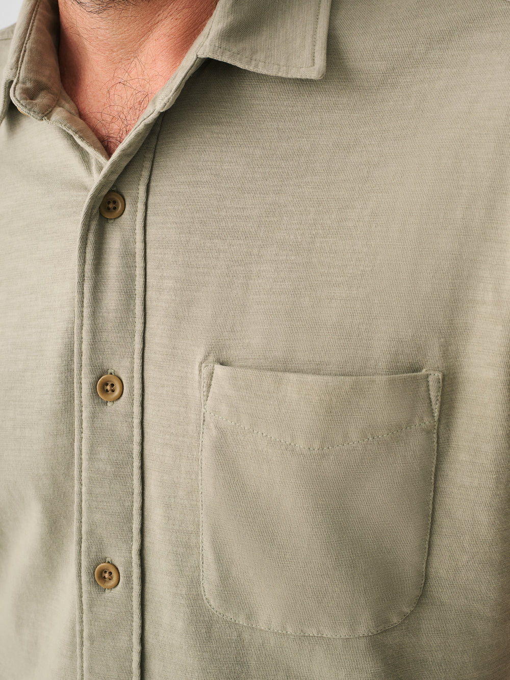 Short- Sleeve Knit Seasons Shirt - Coastal Sage